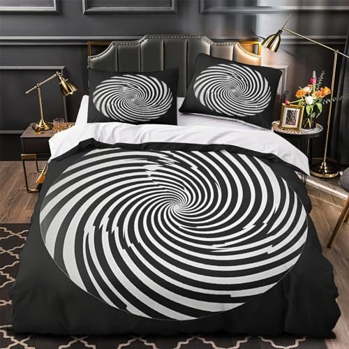 Housses de couettes super king en art abstrait 3D avec finitions soignées en microfibre - 3