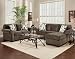Roundhill Furniture Fabric Sectional Sofa and Loveseat Set with Pillows, Elizabeth Ash