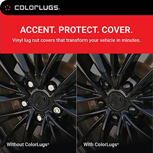 Colorlugs Vinyl Lug Nut Cover | Black | Flexible Fit Wheel Lug Nut Cap | Fits 21-23 Mm | Pack Of 20 | Includes Deluxe Extractor | Made In The Usa #TOP1