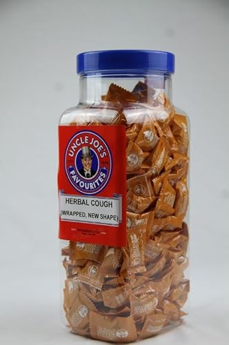 Uncle Joe's Herbal Cough Lozenges in a 1.4kg jar. Generous supply of natural relief, ideal for families and regular use.