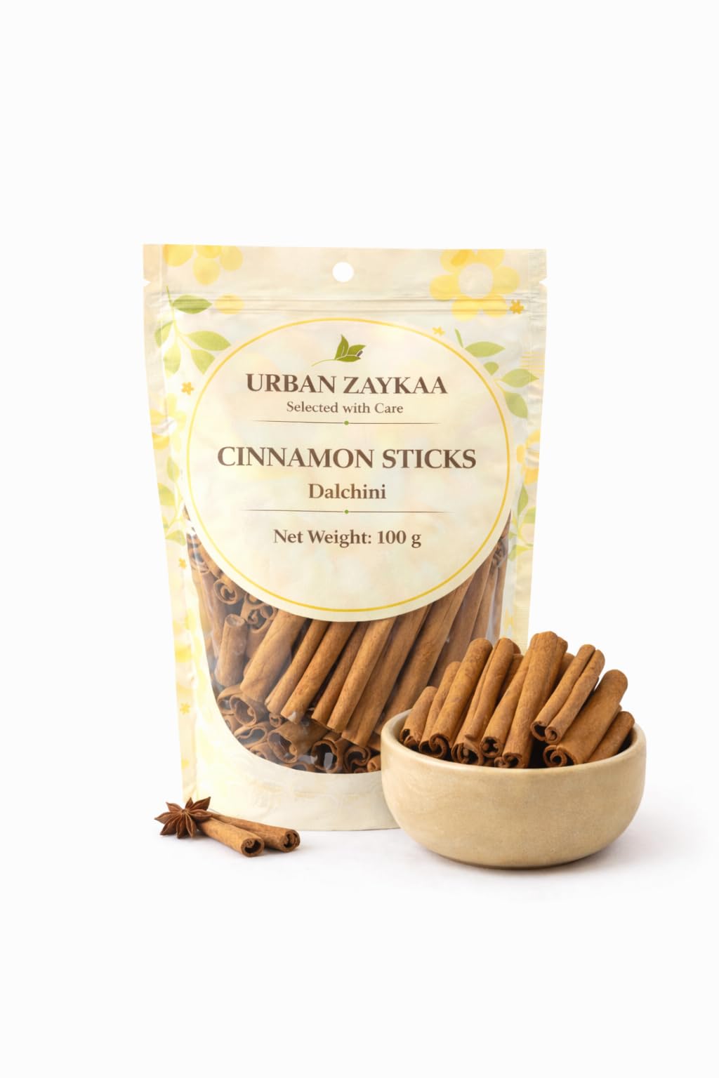 Cinnamon Sticks (Dalchini) 100g | Whole Cassia Cinnamon | Aromatic Whole Spice for Chai, Kadha, Biryani, Curries & Desserts | Hygienically Packed