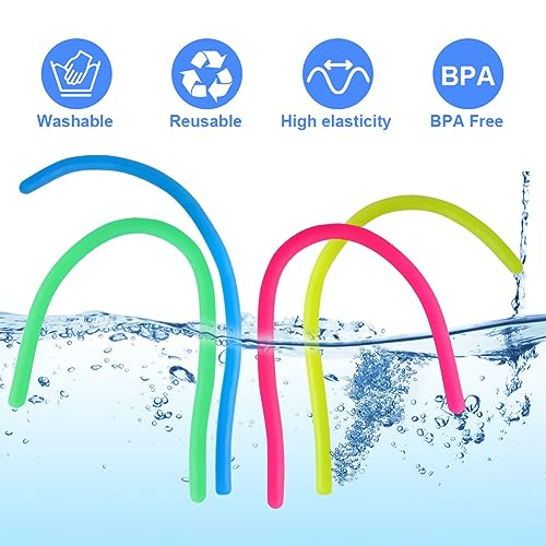 Ainiv 12 Stück Bunte Dehnbare Saiten, Sensory Noodles Fidget Toys, 24 cm Sensorische Dehnbar Schnur Fidget Toys Stretch Spielzeug Set, Spielzeug Stress Relief Zappeln für ADD, ADHS, Autismus(6 Farben)