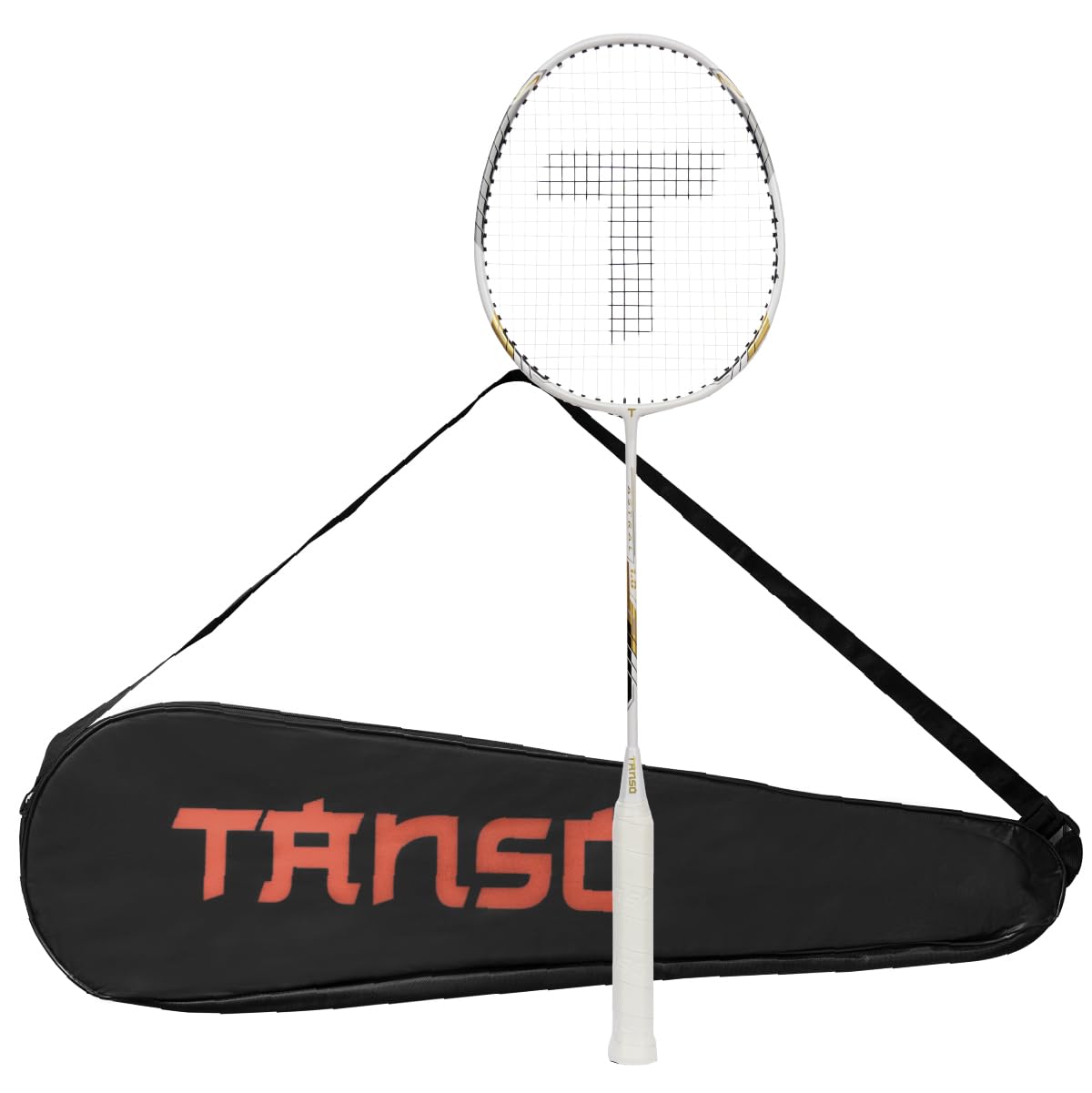TANSO Astral 1.0 Composite Strung Badminton Racket with Free Full Racquet Cover (90 Grams, Jointless, High Strength Aluminium Frame, Carbon Fibre Shaft, 24 Lbs Tension)-image-1