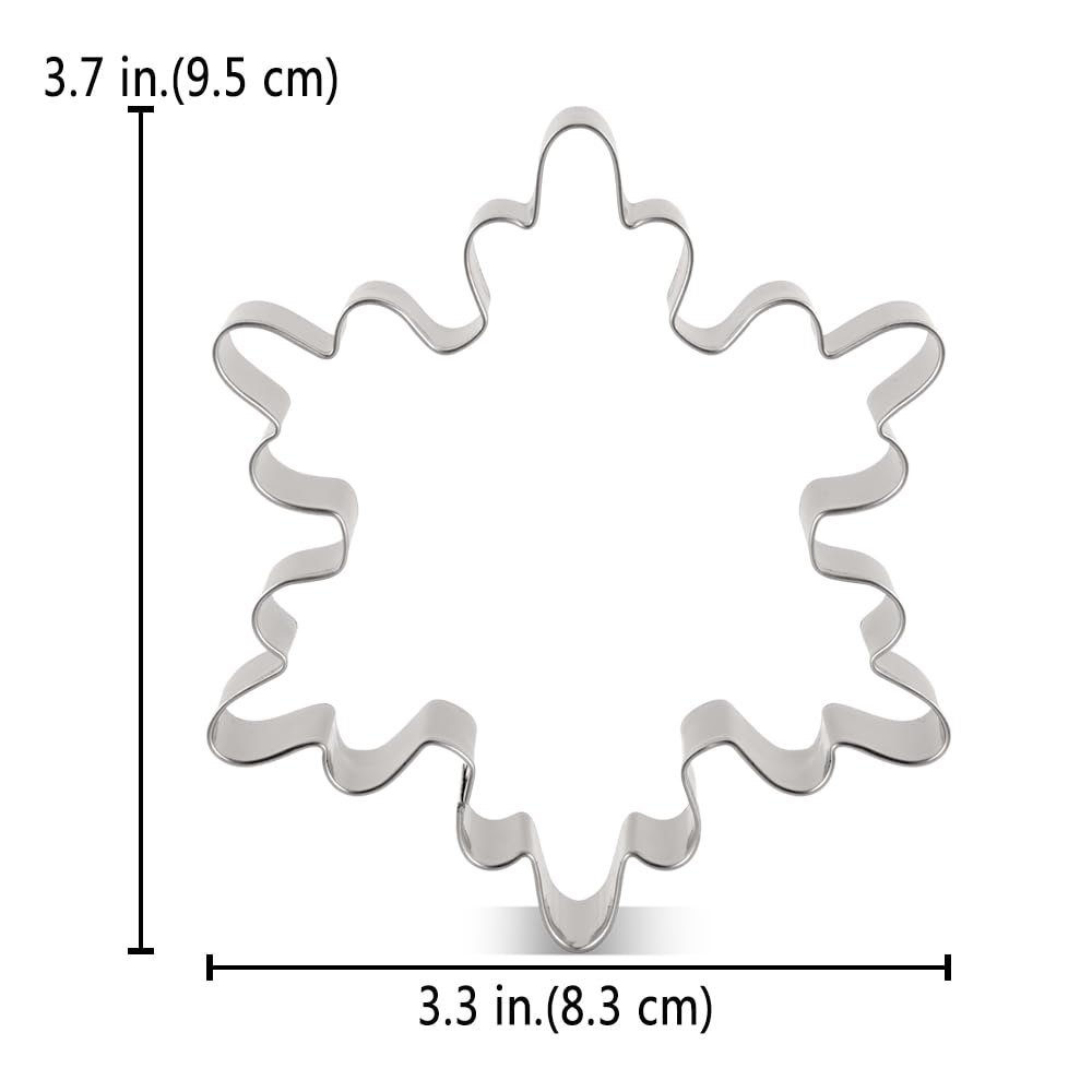 LILILIAO Christmas Winter Snowflake - Juego de moldes para galletas (2 unidades, 10,16 y 9,52 cm, acero inoxidable)