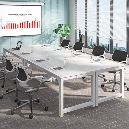 Tribesigns 6Ft Conference Table, 70.8" W X 31.5" D Meeting Room Table Boardroom Desk For Office Conference Room, Splicing Board With Metal Frame, White #TOP3