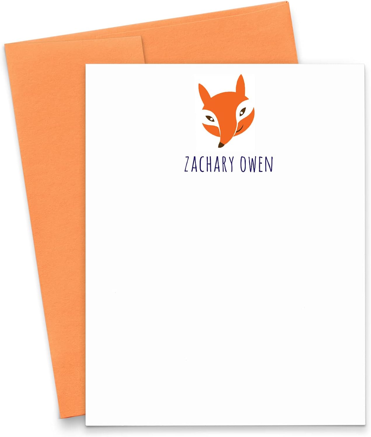 Personalized Fox stationary for kids, Forest Animals Baby shower thank you card, Personalized stationery for kids, Fox Stationery Set, Your choice of Colors and Quantity