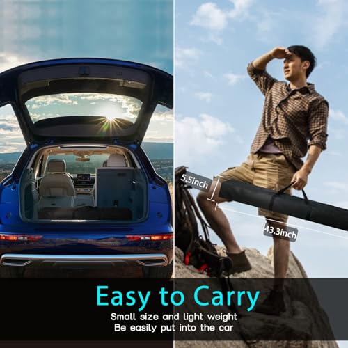 Image of Projector Screen and Stand 150 inch Large Outdoor Projection Screen 16:9 HD 4K Portable Projection Movie Screen with Carry Bag Foldable Anti Crease Windproof Design for Home Theater Backyard Cinema