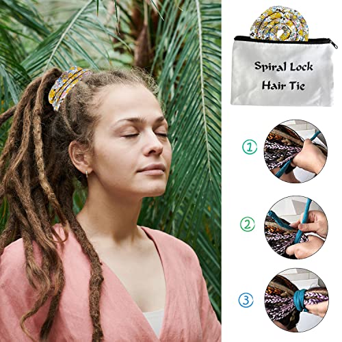 Spiral Lock Hair Tie Dreadlock Accessories Bendable Hair Ties For Women And Men Bohemian Iron Wire Ponytail Holders Colorful Dreadlock Hair Tie Long Dreads Thick Curly Hair Holder With Bag Pack Of 3 #TOP3