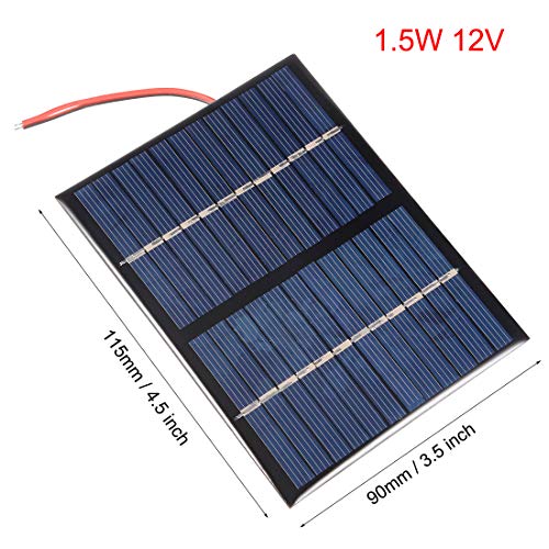 Uxcell 1.5W 12V Small Solar Panel Module Diy Polysilicon With 140Mm Wire For Toys Charger #TOP1
