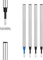 Vista 2 de DunBong Rollerball Pen Refills, Roller Ball Fine Point 0.5mm, Red Ink Refill Pack of 5 - Replaceable Ballpoint Pen Refills Medium Point (Red)