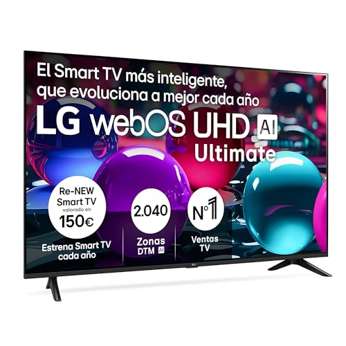LG 43UA73006LA – TV 43″, UHD 4K, WebOS 25, Ultimate IA, HDR10 Pro, Super Upscaling, Dolby Digital Plus, Google Assistant, Negro