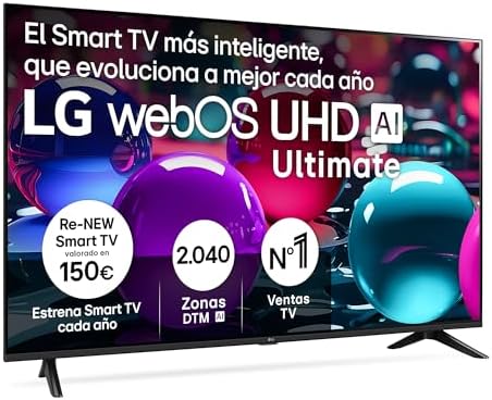 LG 43UA73006LA - TV 43", UHD 4K, WebOS 25, Ultimate IA, HDR10 Pro, Super Upscaling, Dolby Digital Plus, Google Assistant, Negro