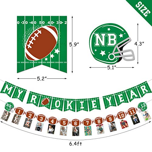 Football 1St Birthday Banner For Football Party Decorations Football Theme Party Monthly Milestone Photo Banner My Rookie Year First Birthday Celebration Super Bowl Party Supplies #TOP2