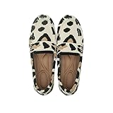 Women's Lightweight Knitted Loafers Casual Flat Shoes Comfortable Boat Shoes Flat Bottomed Breathable Shoes-Leopard Print-11