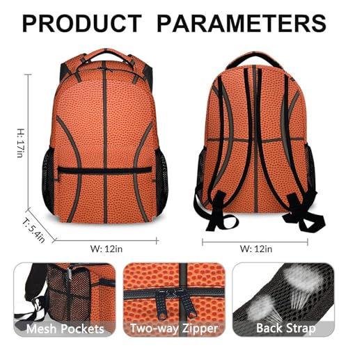 Basketball Backpack for Girls & Boys, 17 Inch Basketballs Print Backpacks for School, Cute Lightweight Bookbag for Kids4