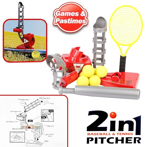 Image of zest 4 toyz Baseball Pitcher for Kids Electronic Pitcher Machine Toy with 5 Balls & Bat for Boys Outdoor Batting Practice Set