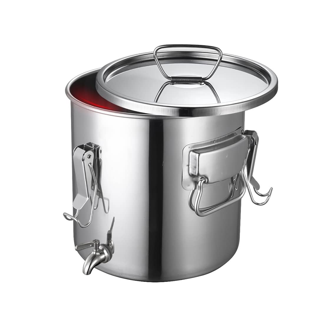 Olla de acero inoxidable con grifo de agua, barril sellado con tapa, diseño a prueba de fugas para almacenamiento de arroz y alimentos