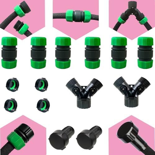 Soaker Hoses for Garden: Which Ones Really Make a Difference? 6 Daé Fittings for 1/2" Soaker Hose and Garden Hose, Repair Fitting Kit include Female Connector& Male Connector & Straight Connector&Two-way Valve Connectors(1/2 fittings kit).