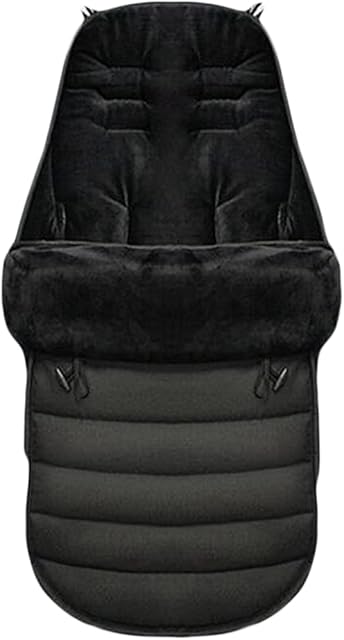 Pushchair Footmuff,Baby Stroller Cosy Toes Liner Buggy Padded,Universal Baby Sleeping Bag Footmuff,Windproof Warm Thick Cotton Pad Fitting for Pushchairs Strollers Prams Buggy, Black, 42 * 90 cm