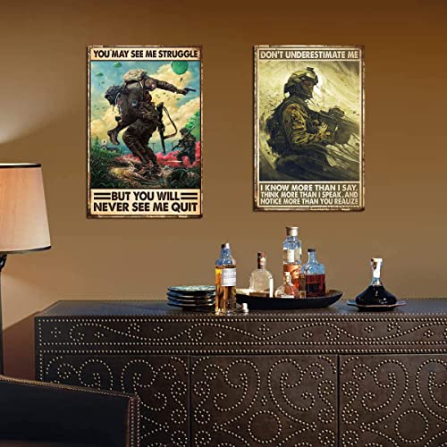 Emohat Veterans Day Decor Us Army Veteran Wall Decor Metal Tin Sign For Backyard Garage Man Cave Shed Office Craft Room Living Room Coffee Bar Wall Art Home Sign Gift 8X12 Inch #TOP3