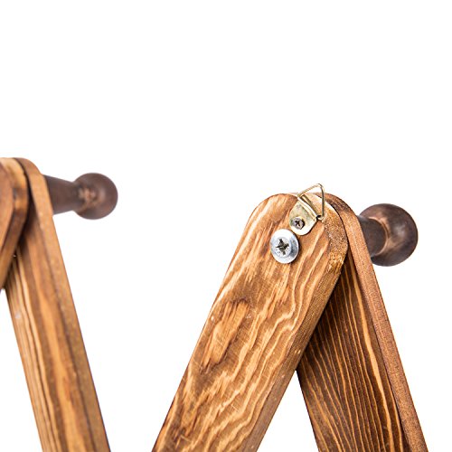 Mygift Wall Mounted Solid Burnt Wood Accordian Wall Hanger Expandable Coat Rack Hook Hanger With 10 Peg Hooks, Entryway Wall Storage Rack For Keys, Laynard, Jackets, Hats, Set Of 2 #TOP4