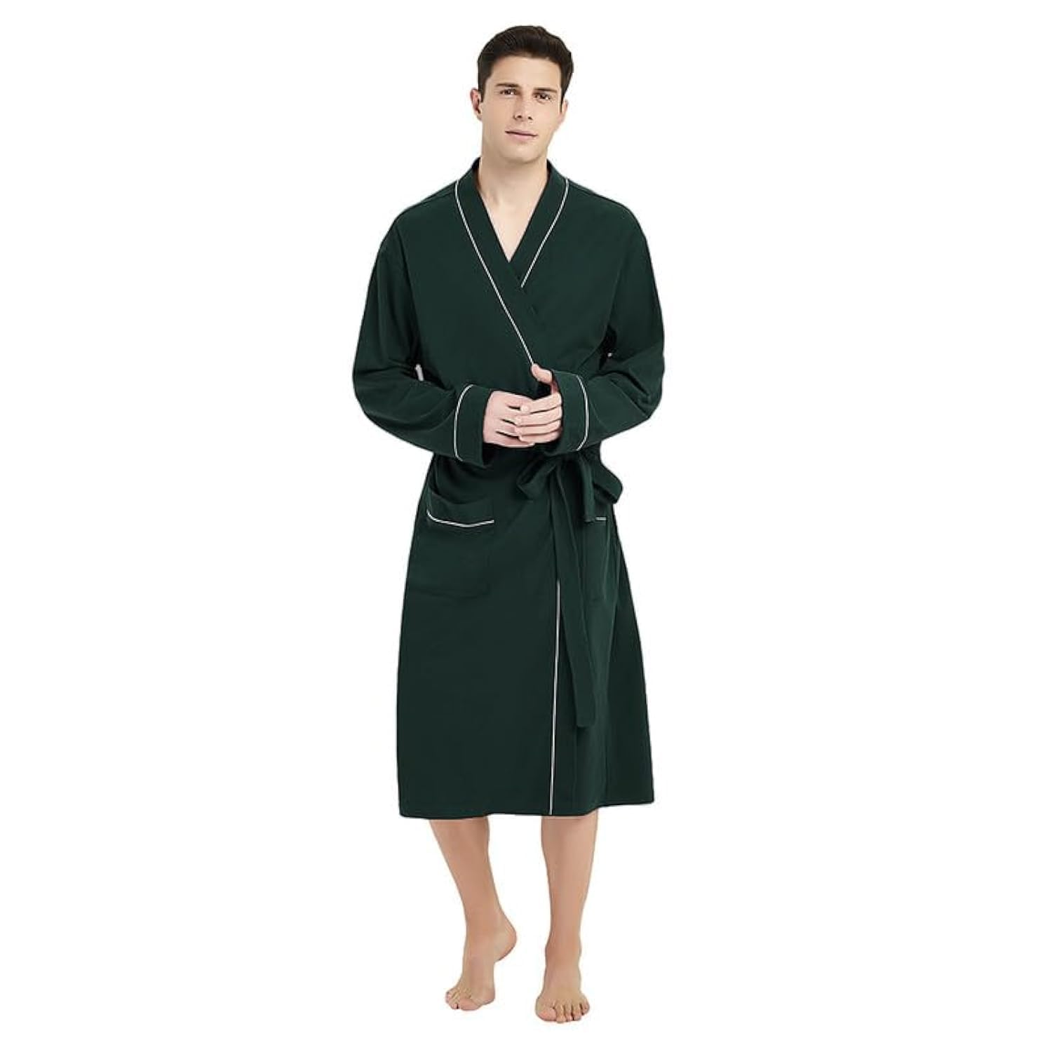 U2SKIIN Mens 100% Cotton Robe Lightweight Knit Bathrobe