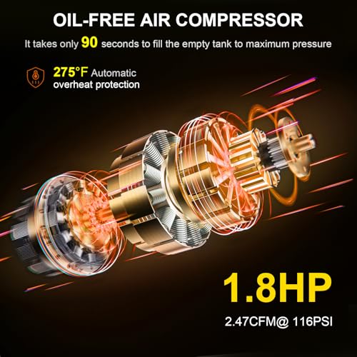 CIRONBOW 8 Gallon Ultra Quiet Compressor
