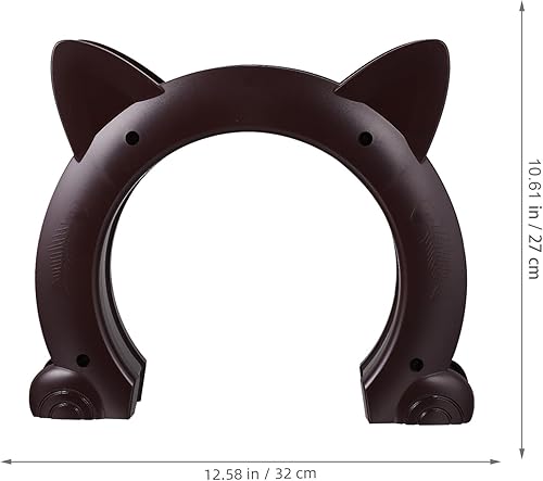 Miniatura 2 de Cat Built-in Interior Access Door for Cats and Dogs Two-Way Portal with Installation Fits Solid Brown Hidden Litter Box