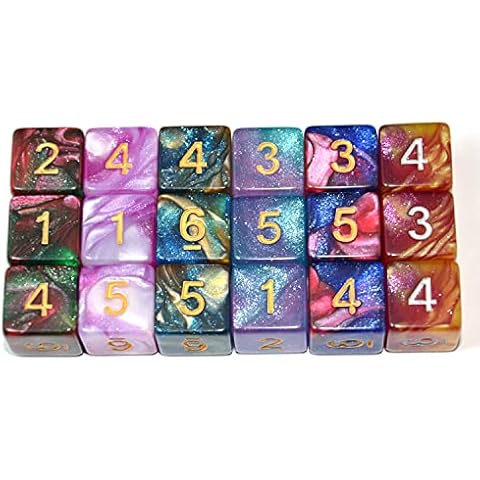 SmartDealsPro D6 Six Sides 16mm Two Color Dice for DND MTG PRG Wow Table Game (Color 4) Cover