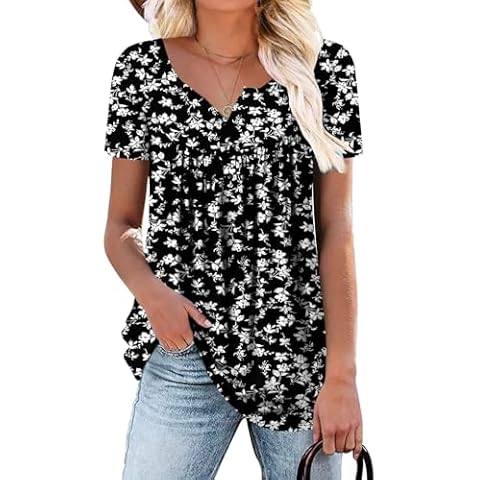 KISSMODA Women's Casual V Neck Blouse Cover