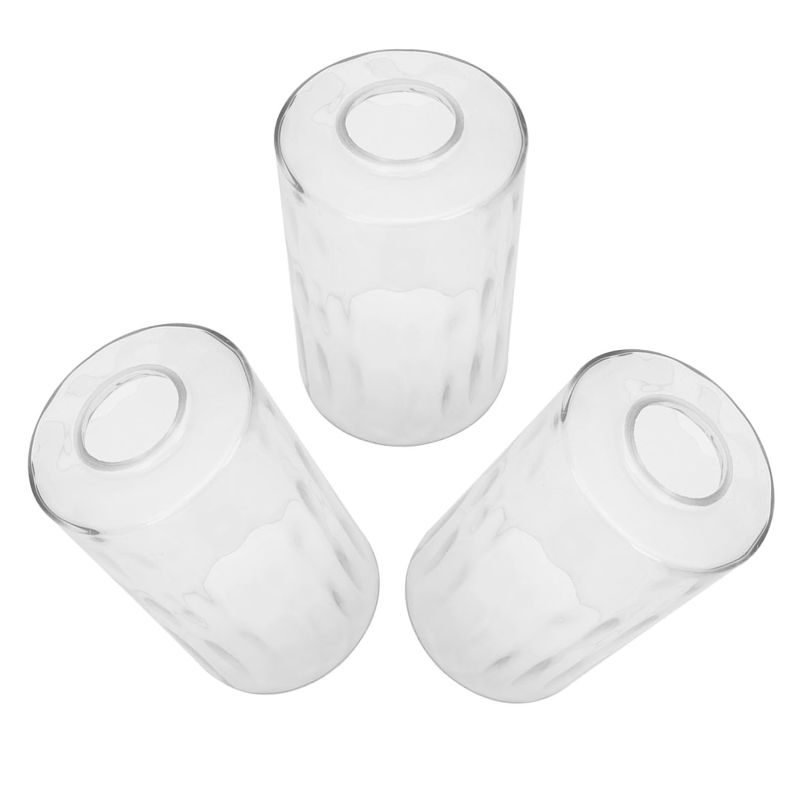 TOPBATHY 3 Pezzi Paralume in Vetro E27 Martellato per Lampada a Sospensione | Leggero e Resistente al Calore, Diffusione Uniforme della Luce, Cilindrico 1-5/8, per Ufficio e Camera