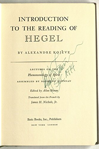 Introduction to the Reading of Hegel. Lectures ... B000N3JVX6 Book Cover
