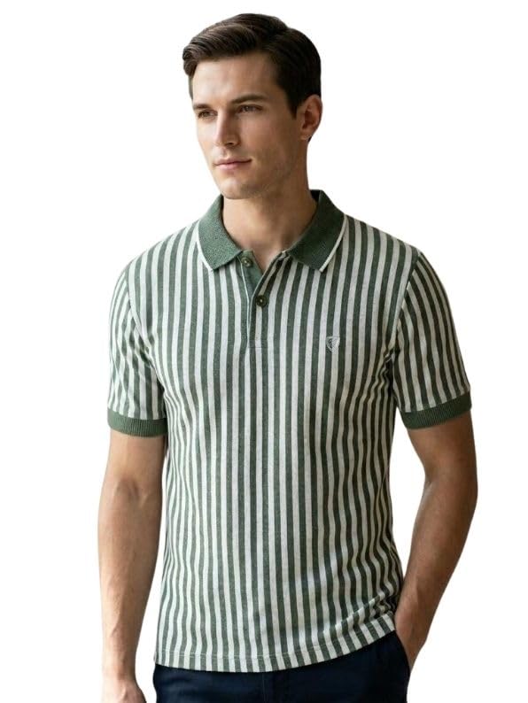 Image of Men Polo Cotton Rich Regular Fit Half Sleeves T-Shirt