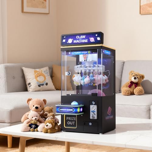 VEVOR Claw Crane Machine, Medium-Sized Arcade Game Machine with Light & Sound, Adjustable Difficulty, Precise Toy Candy Grabber Prize Dispenser Vending Toy, for Commercial Home Cinema, Black Purple by VEVOR - Image 2