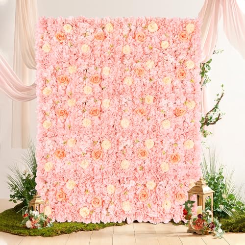YOUMEHOME Flower Wall Backdrop Artificial Flowers - 5ftx3.74ft Flower Wall Floral Wall Panels for Wedding Backdrop - Home Party - Baby Shower Decoration