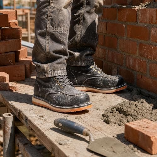 Image of Men's 6 Inch Moc Toe Work Boots | Goodyearwelt,EH Protection,Oil and slip-resistant Wedge Sole