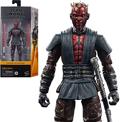 Star Wars : The Clone Wars - The Black Series - F4356 - Figurine articulée 15cm - Personnage Darth Maul (Mandalore), Noir
