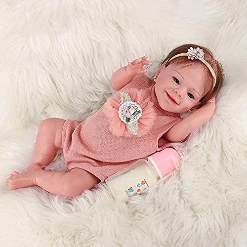 MWKL Lebensechte realistische Badepuppen Nettes Reborn Baby 50cm Vollsilikon Körper Rebirth Puppe Reborn Puppe… – Bild 6