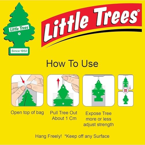 Image of LITTLE TREES Car Air Freshener | Hanging Paper Tree for Home or Car | Cherry Blossom Honey | 12 Pack