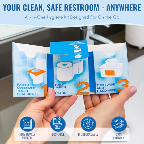 Image of The Restroom Kit 60 Pack, Portable Disposable Oversized Toilet Seat Cover