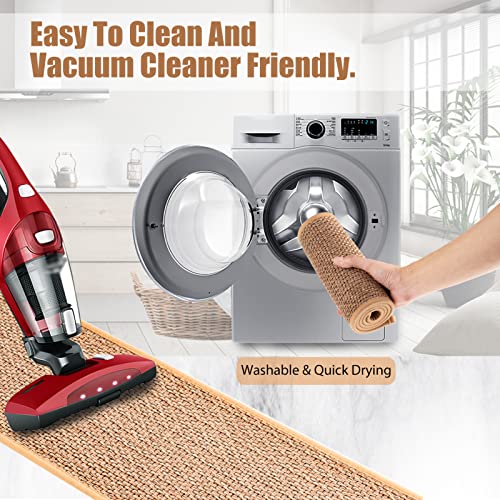 Natural Linen Soft & Comfortable Stair Treads For Wooden Steps, Stair Treads 30 X 8 Inch - Stair Runners - Machine Washable Wood Staircase Step Treads - Anti Slip Carpet Stair Treads (Linen, 7) #TOP3