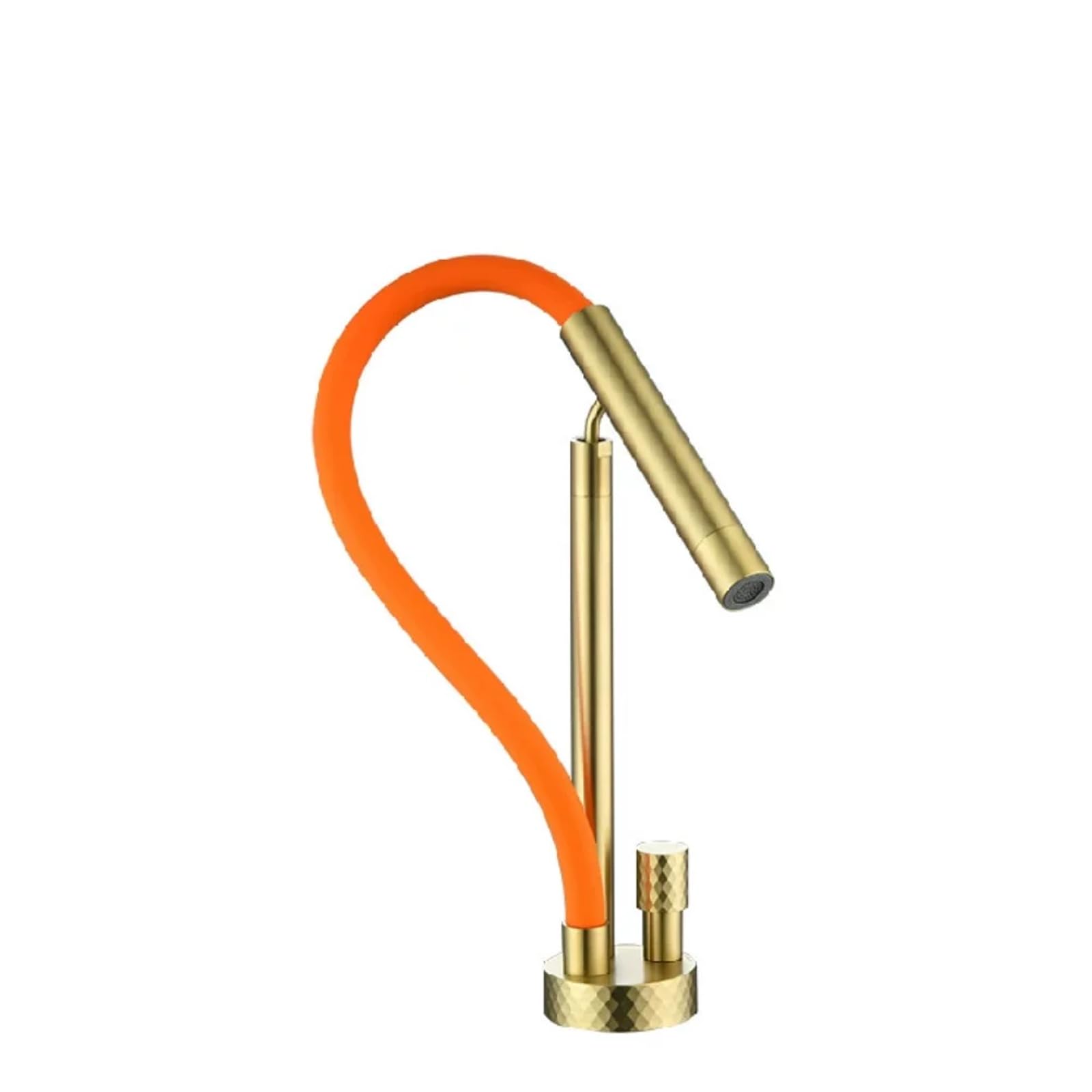 JRUIA Brushed Gold And Orange Kitchen Faucet, 360° Arbitrary Adjustment Bathroom Sink Faucet, Four Water Outlet Modes,A