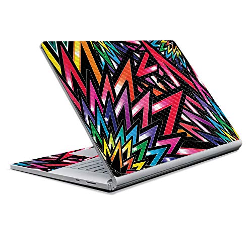 Image of MightySkins Carbon Fiber Skin for Microsoft Surface Book 2 13 inch (2017) - Color Bomb,Protective, Durable Textured Carbon Fiber Finish,Easy to Apply, Remove, and Change Styles,