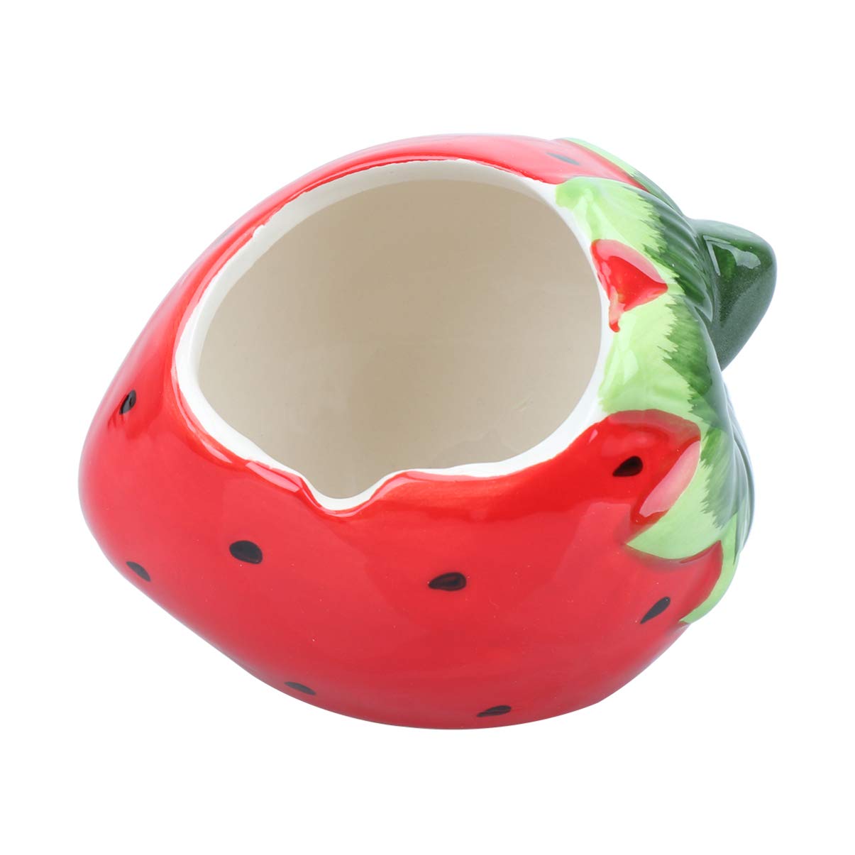 POPETPOP Ceramic Cartoon Strawberry Shape Hamster House Small Animal Pet Nesting Habitat Summer Cool Pet House Cage Accessories