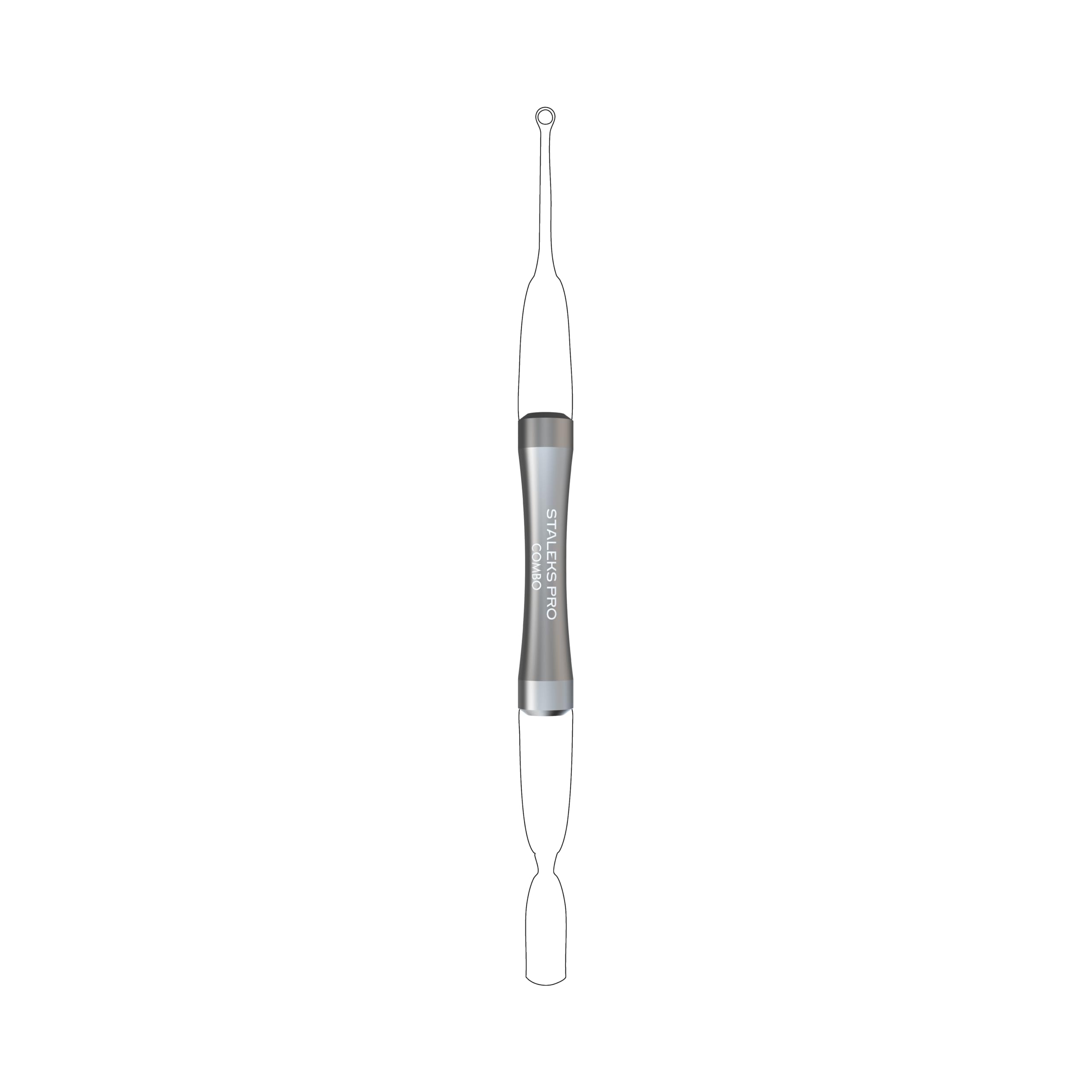 Staleks Combo UNIQ 10 Maniglia - Base Pusher Modulare in Alluminio per Parti di Lavoro Sostituibili - Design Ergonomico Leggero per Tecnici delle Unghie