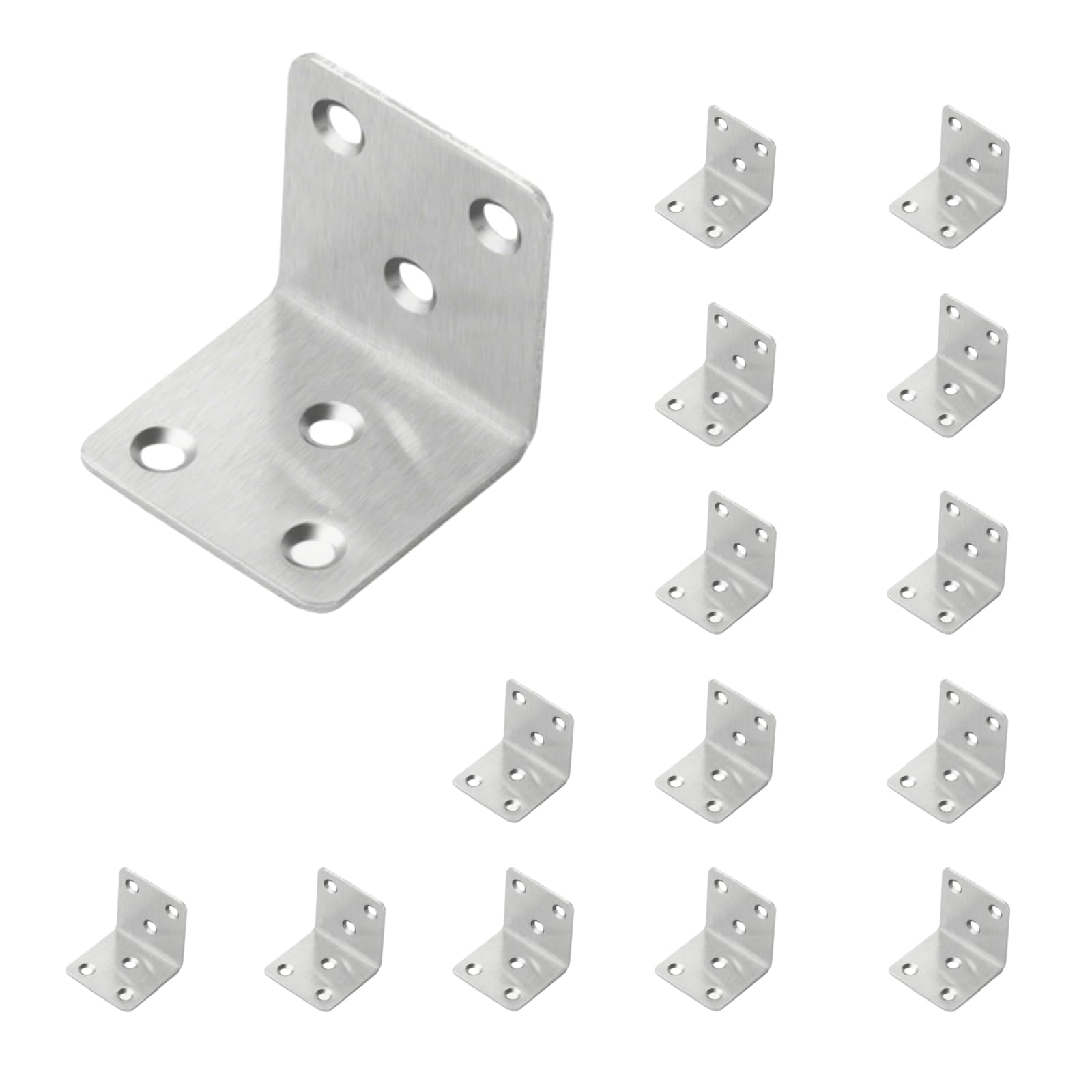 Corner Bracket, 15 Pack Heavy Duty Iron Angle Brace, L-Shaped Brackets,Angle Reinforced Metal Braces Wood Timber Galvanised Steel Sheet Connecting Joining Fixing L Repair Connector (40 x 40 x 40)