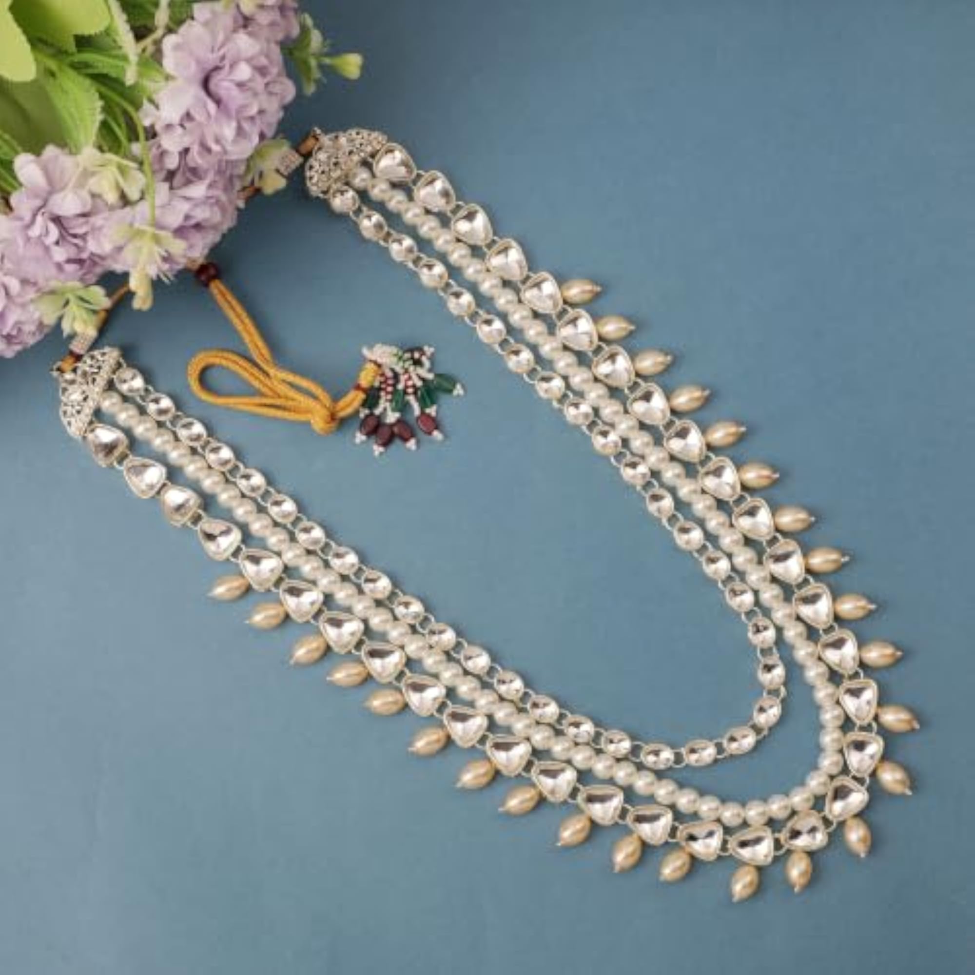 Men's Royal Kundan & Pearl Dulha Mala for Sherwani