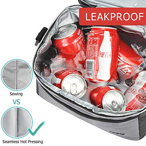 Tirrinia Insulated Lunch Bag, Leakproof Thermal Bento Lunch Box Tote For Women, Men, Adults Work Office Cooler Bag, 10.2" X 7.5" X 9", Gray #TOP4