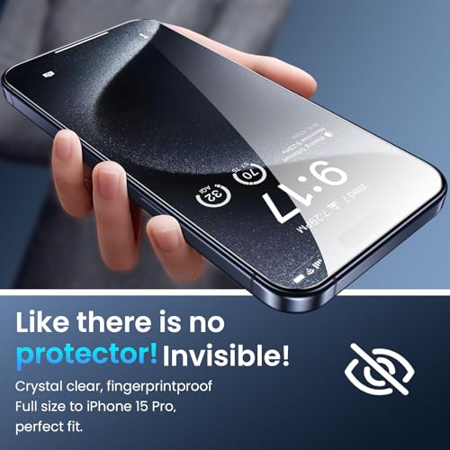 Image of Fotbor [3+3 Pack for iPhone 15 Pro Screen Protector with Camera Lens Protector, Tempered Glass Shatterproof Easy Installation Frame, HD Clear Full Coverage iPhone 15 Pro Accessories 6.1 Inch