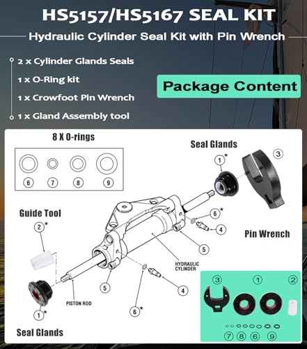 Image of HS5157 /HS5167 Hydraulic Cylinder Seal Kit with Pin Wrench - Compatible with Seastar Hydraulic Steering System HC5340, HC5341, HC5342, HC5343, HC5344, HC5345, HC5346, HC6754, HC6755
